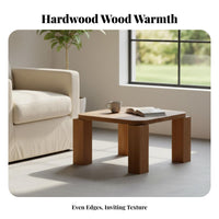 Lowform Center Table Wabi-Sabi Aesthetic Square Block-Leg Low Table Small Space Space-Efficient Minimalist Design for Families