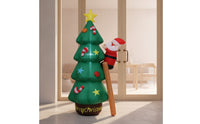 Quiet Inflatable Tree with Climbing Santa Easy to Inflate Christmas Tree with Santa Outdoor Yard Decoration Festive for Families, Lawn, Porch