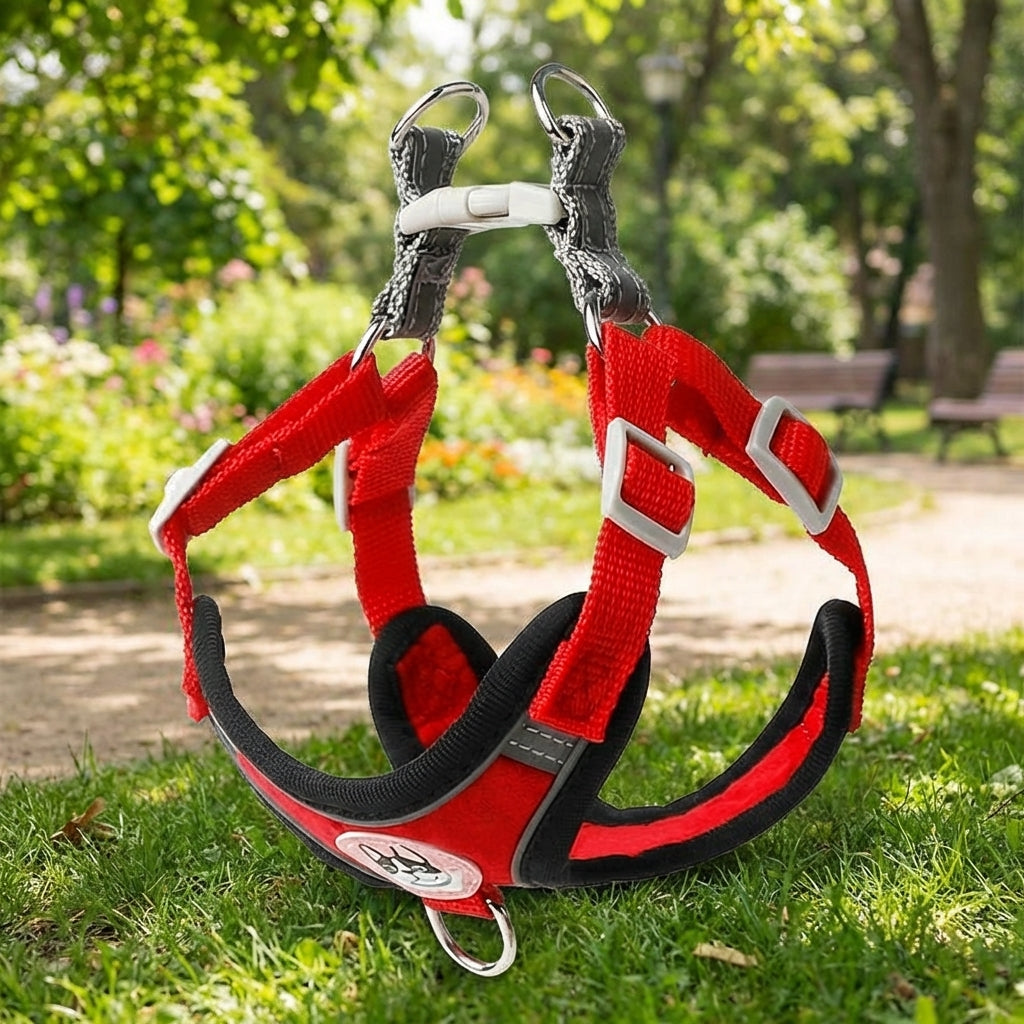 Small Dog Harness with Leash, Solid Color Polyester Chest Strap and Flat Rope Walking Set, Easy Control Outdoor Training for Small Pets