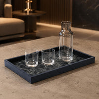 Wave Pattern Tray Decorative Chinese Design Tray Multipurpose Home Decor Item for Living Room, Hotel