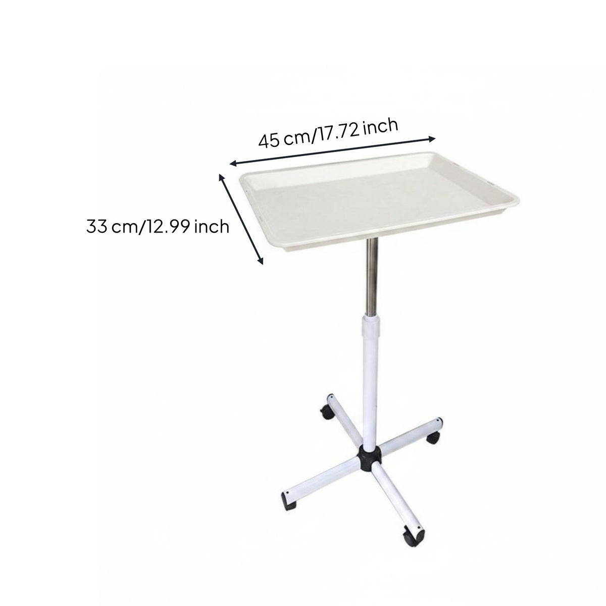 Height Adjustable Salon Tray Space Saving Rolling Beauty Trolley Easy Assembly