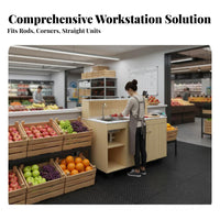 Multifunctional Design Fruit Shop Cashier Counter Easy to Clean Fruit Cutting Station Waterproof Wash and Cut Bar Table Stain-Resistant for Restaurant Personnel, Juice Counters, Bubble Tea Shops, Cafes