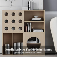 Nordic design aesthetic mist-likeShaped bookshelf Space-Saving Multi-Tier Shelving unit distinctive Design Storage Cabinet sturdyDuty for Apartment Dwellers, Book Lovers, homeowners, Bedroom, Living Room