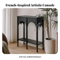 Minimalist Design Narrow Two-Shelf Entryway Table Space-Saving 2-Tier sideboard Table adaptable Use Hallway Stand Sturdy and long-lasting for homeowners, Apartment Dwellers, Interior Designers, Living Room, Behind Sofa, Office, Bedroom
