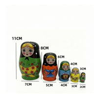 Painted Wooden Nesting Doll Set Stacking Russian Nesting Dolls Traditional Toy Handmade for Nursery