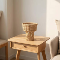 Pedestal Flower Basket Natural Wicker Basket with Pedestal Sturdy for Weddings