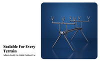 Aluminum Alloy Fishing Rod Tripod Stand Quick-Fold Folding Fishing Rod Stand Adjustable with Carrying Bag