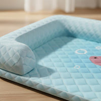 Dog Cooling Mat with Pillow Washable Cooling Dog Bed Non-Slip Bottom for Dogs