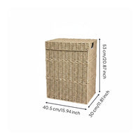 Lidded Laundry Hamper Decorative Lidded Laundry Basket Carry Handles Household Storage for Bedroom