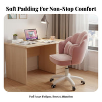 Upholstered Shell Chair with casters effortlessRolling Casters Vanity Stool