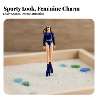 1/64 Scale Diver Figure High Detail Miniature Female Scuba Diver Detailed Craftsmanship Underwater Scene Figure for Hobbyists, Dioramas, Sand Tables