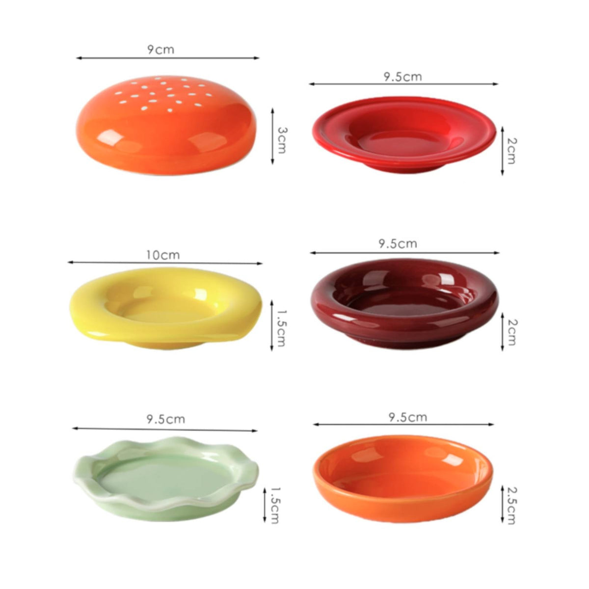 Hamburger-Shaped Ceramic Dish Wavy-Edged Hamburger Shaped Ceramic Dish