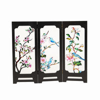 Decorative Tabletop Screen with Faux Relief Glass