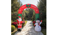 Christmas Inflatable Arch Festive Christmas Arch with Santa and Snowman Large Stable for Yard, Courtyard