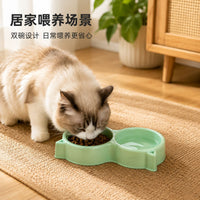 跨境热销宠物双碗可爱造型饮水喂食一体式宠物碗猫碗狗碗宠物用品