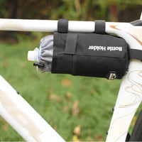 Bike Water Bottle Holder with Mesh Pocket Cylindrical Handlebar Bottle Holder Portable for Commuters, Commuting