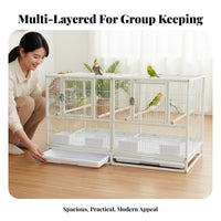 3-Tier Breeding Enclosure Removable Divider Dividable Bird Enclosure Safety Lock