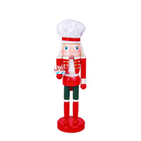 Red Series 25CM Wooden Nutcracker Christmas Decoration