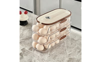 Egg Storage Box Clear Egg Organizer with Handle Space-Saving for Kitchen Countertop