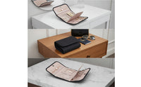 Foldable Jewelry Storage Pouch Quilted Travel Jewelry Organizer Bag Compact Portable for Travelers, Women, Trips
