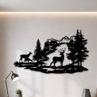 Mountain Cabin Wall Decor Cutout Design Woodland Deer Wall Decoration Gift Idea