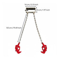 Oil Drum Lifting Clamp Alloy Steel Hook Forklift Drum Grabber Heavy Duty Barrel Lifting Chain Strap for Warehouse, Factory, Construction Site