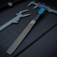 8-Inch Flat Hand File Textured Metal File with Ergonomic Handle Contoured Tool Anti-Slip for DIYers, Mechanics, Workshop, Garage, Bike Maintenance