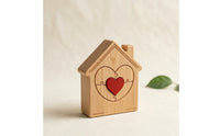 Wooden House Natural Wood House Cutouts Rustic for Windowsill