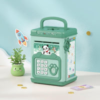 Thumbprint Savings Bank Plays Music Electronic Piggy Bank Passcode Currency Safe Lights & Sounds ATM Safe Toy Great Gift