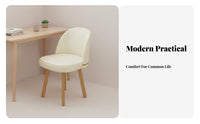 Upholstered rotating Chair with Casters Creamy and design Upholstered Vanity Chair