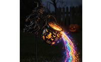 Halloween Witch Pot Yard Lamp Outdoor Halloween Witch Decor with Stake Illuminated Yard Lamp with Stake for Yard, Porch