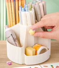 360-Degree Large-Capacity Rotating Pencil Holder, Creative Multi-Functional Pen Storage Box, Children's Elementary School Student Desktop Storage Box