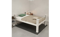 Bed Frame with Guard Rails No Box Spring Needed Metal Foundation Bed Frame Minimalistic Furniture for Students, Bedrooms, Dorms