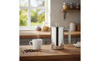 Stainless Steel Plunger Pot Fine Mesh Strainer Plunger Pot Coffee Maker Heat Resistant Double Wall Coffee Pot for Camping