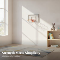 Orange Rim Indoor Outdoor Basketball Hoop White Net Wall-Mounted Basketball Hoop for Home Practice
