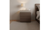 Italian Design Bedside Cabinet with Hidden Compartment Solid Wood Storage Nightstand