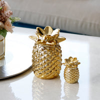 Creative European Gold Ceramic Pineapple Ornament Tabletop Decor