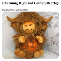 Breathing Light-up Cow Toy Soothing Music & Lights Breathing Mountain Cow Stuffed Musical Steer Stuffed Creature Nighttime