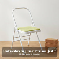 Padded Seat Iyengar Mind-Body Practice Chair Stable Design Folding Mind-Body Practice Chair Non-Slip Feet Fitness Equipment Portable and Space-Saving for Beginners, Seniors, Home Gym