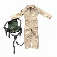 Flap Pockets Doll Pilot Suit Front Zipper Pilot Coverall Long Sleeves Single-Piece Coverall Stitched Seams