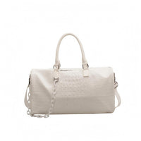 Detachable Shoulder Strap Crocodile Embossed Duffel Water-Resistant Crocodile Embossed Duffel Bag Zippered