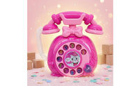 Retro Toy Telephone Vintage-Inspired Rotary-Style Toy Phone Pretend Play Telephone Decorative Bow Coiled Cord for Children
