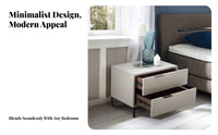 2-Drawer End Table Minimalist Design Nightstand Effortless Sliding Drawers Sturdy Construction for Homeowners, Guest Room