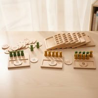 10 Pieces Arithmetic Board Child-Centered Wooden Counting Board with Pegs Math Toy Early Learning Educational for Preschoolers