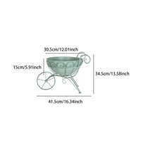 Iron Flower Carriage Metal Vintage Planter Stand Outdoor Use for Patio
