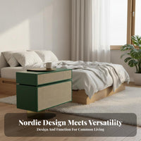 Rattan Drawer End Table Nordic Design Nightstand Mid-Centuryperiod Modern Sturdy Construction for Interior Designers, Renters