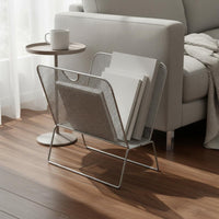 Metal Magazine Rack Sturdy Iron Wire Newspaper Stand Space-Saving Newspaper Storage Basket for Office, Desk