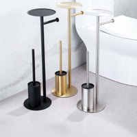 Freestanding Toilet Paper Holder Stainless Steel Toilet Roll Holder Standing Bath Tissue Stand Hotel