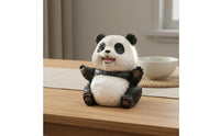 Resin Panda Figurine Cute Sitting Panda Statue Detailed Texture for Presents