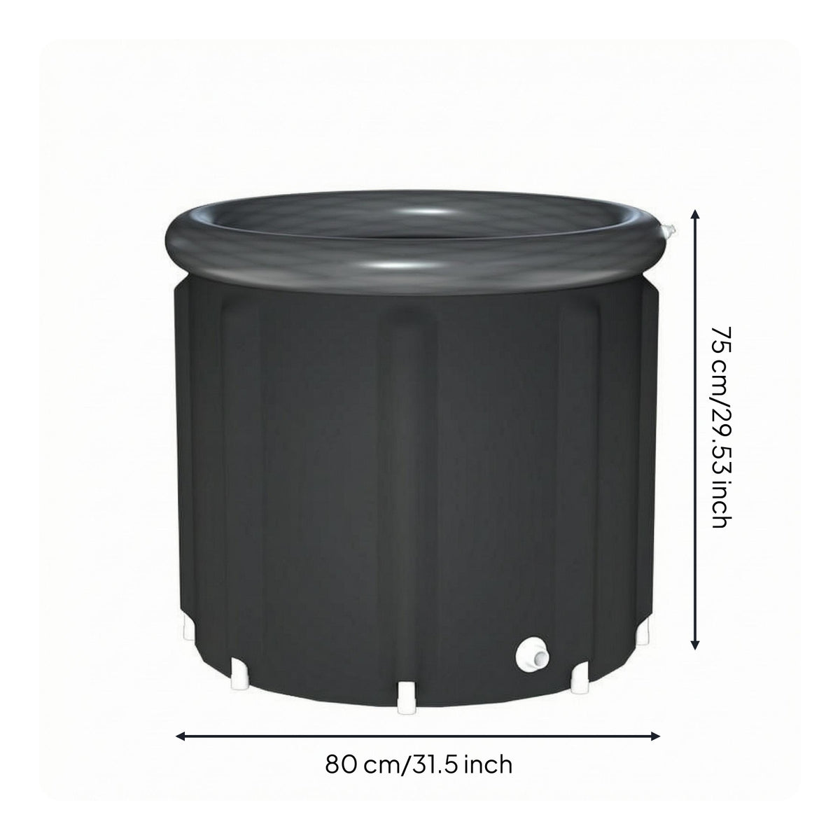 Drain Valve Foldable Bathtub Cylindrical Body Portable Inflatable Bathtub
